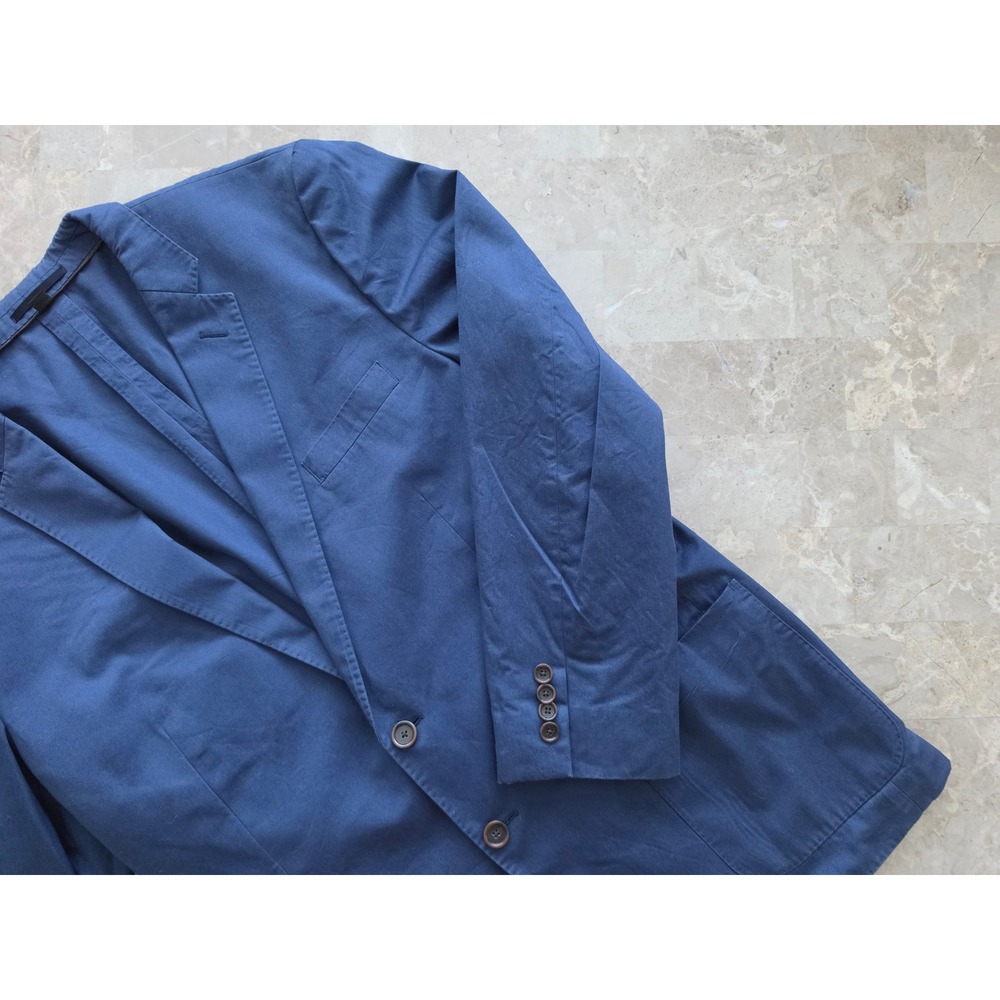 J.Crew Ludlow Blazer 44R Larusmiani Italian Cotton Blue Sport Coat Unstructured - Picture 4 of 13